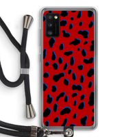 Red Leopard: Samsung Galaxy A41 Transparant Hoesje met koord Red Leopard: Samsung Galaxy A41 Transparant Hoesje met koord