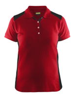 Blåkläder Dames poloshirt piqué 33901050 | Rood/Zwart | Maat L - 7330509587980