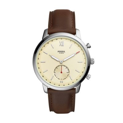 Horlogeband Fossil FTW1177 Leder Bruin 22mm