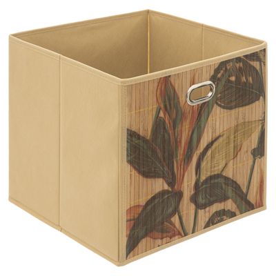 Opbergmand/kastmand - 29 liter - beige - bamboe - 31 x 31 x 31 cm