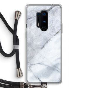 Witte marmer: OnePlus 8 Pro Transparant Hoesje met koord