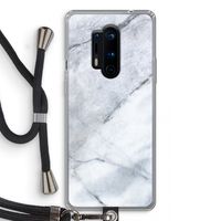 Witte marmer: OnePlus 8 Pro Transparant Hoesje met koord