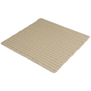 Badkamer/douche anti slip mat - rubber - voor op de vloer - beige - 55 x 55 cm