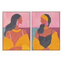 Schilderij Home ESPRIT Modern chica 100 x 4 x 140 cm (2 Stuks)