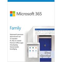 Microsoft 365 Family - 12 maanden/6 apparaten *Digitale licentie*