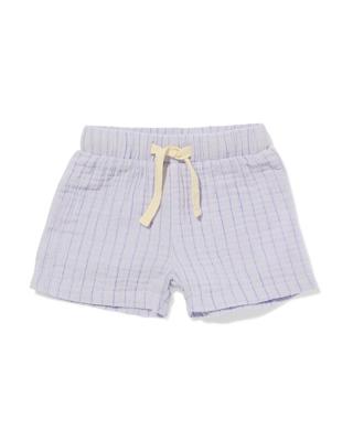 HEMA Newborn korte broek mousseline strepen paars (paars)