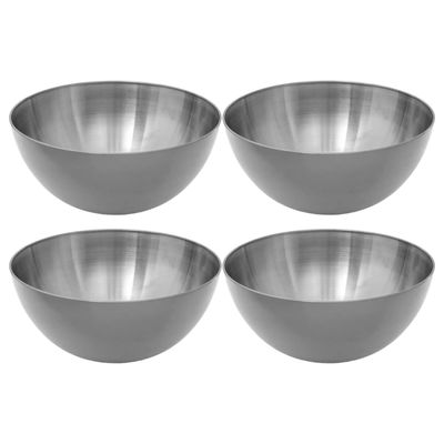 Set van 8x stuks - Slakommetjes/schaaltjes - rvs metaal - D19 cm