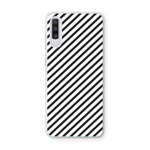 Strepen zwart-wit: Samsung Galaxy A70 Transparant Hoesje