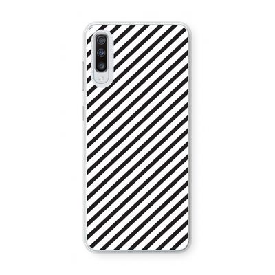 Strepen zwart-wit: Samsung Galaxy A70 Transparant Hoesje