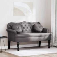 Chesterfield Bank met kussen Grijs 120,5 x 65 x 75 cm Nep Leer