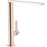 Wastafelkraan Tres Project | Opbouw | Draaibare uitloop | Mengkraan | Hoog model | 1-hendel | Rond | 24k Rose goud