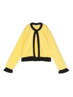 TWINSET Kids cardigan à plaque logo - Jaune - thumbnail