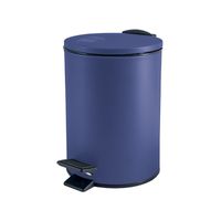 Spirella Pedaalemmer Cannes - blauw - 3 liter - metaal - L17 x H25 cm - soft-close - toilet/badkamer   -