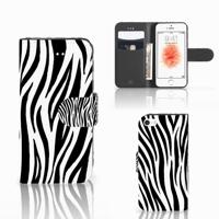 Apple iPhone 5 | 5s | SE | Telefoonhoesje | Met pasjeshouder | Zebra