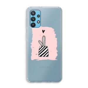 Zwart-wit cactus: Samsung Galaxy A32 4G Transparant Hoesje