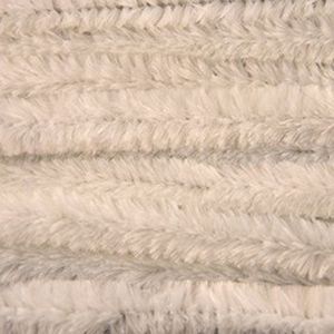 50x Wit chenille draad 14 mm x 50 cm