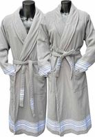 Grijze hamam badjas katoen -saunabadjas-l/xl Grijze hamam badjas katoen -saunabadjas-l/xl