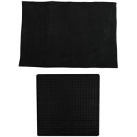 MSV Douche anti-slip mat en droogloop mat - Sevilla badkamer set - rubber/microvezel - zwart - thumbnail