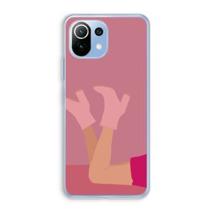 Pink boots: Xiaomi Mi 11 Lite Transparant Hoesje