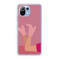 Pink boots: Xiaomi Mi 11 Lite Transparant Hoesje