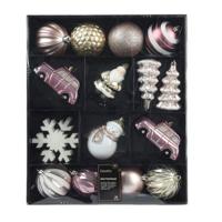 Mixbox kunststof L40b33h8 cm roze 25 st Decoris - Decoris