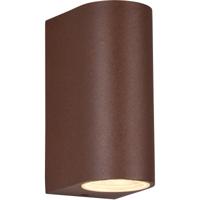 Roestkleurige Aluminium LED Wandlamp Buiten - Spatwaterdicht IP44 - GU10 Fitting