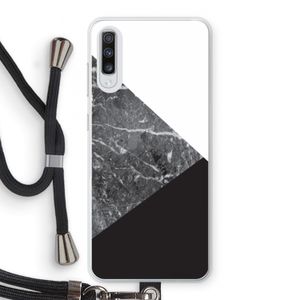 Combinatie marmer: Samsung Galaxy A70 Transparant Hoesje met koord