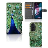 Motorola Edge 30 Pro | Telefoonhoesje | Met pasjeshouder | Pauw
