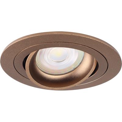 Spot Armatuur GU10 - Pragmi Alpin Pro - GU10 Inbouwspot - Rond - Brons - Aluminium - Kantelbaar - Ø92mm