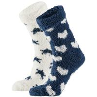 Apollo bedsokken / huissokken - dames - 2-pack - navy/wit - one size - Slaapsokken - Slofsokken Apollo bedsokken / huissokken - dames - 2-pack - navy/wit - one size - Slaapsokken - Slofsokken