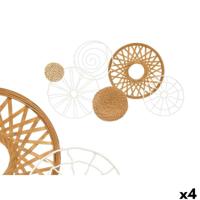 Wanddecoratie Gift Decor Wit Bruin Metaal 71,1 x 3,8 x 42,5 cm (4 Stuks)