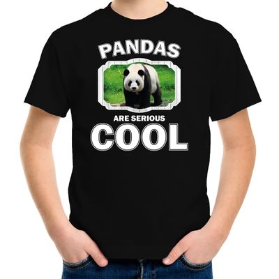 Dieren grote panda t-shirt zwart kinderen - pandas are cool shirt jongens en meisjes Dieren grote panda t-shirt zwart kinderen - pandas are cool shirt jongens en meisjes