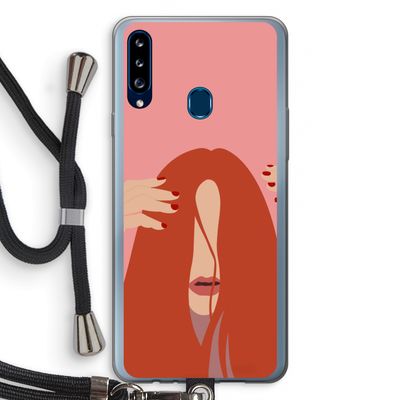 Woke up like this: Samsung Galaxy A20s Transparant Hoesje met koord