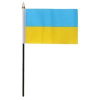 Oekraine - mini vlaggetje van 10 x 15 cm op stokje - Landen vlag - H27 cm