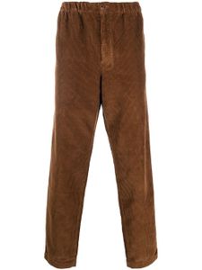 Kenzo pantalon fuselé en velours côtelé à patch logo - Marron