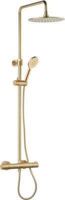 Ben Lavion 250 Cool regendoucheset met 4 straalsoorten Ø25cm geborsteld messing pvd