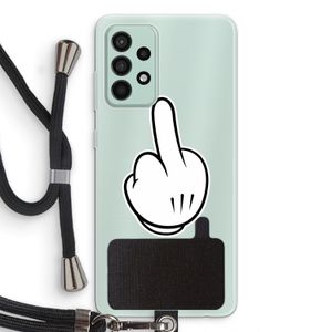 Middle finger black: Samsung Galaxy A52s 5G Transparant Hoesje met koord