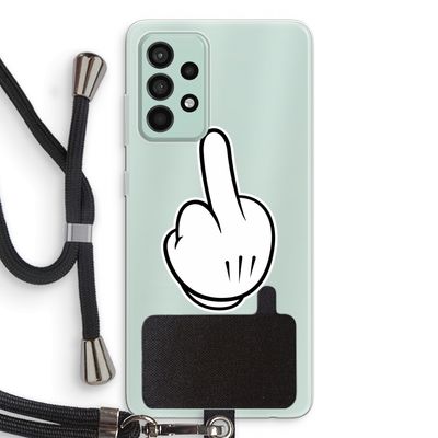Middle finger black: Samsung Galaxy A52s 5G Transparant Hoesje met koord