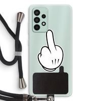 Middle finger black: Samsung Galaxy A52s 5G Transparant Hoesje met koord