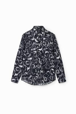 Arty shirt van popeline - BLACK - XXL
