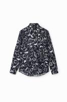 Arty shirt van popeline - BLACK - XXL