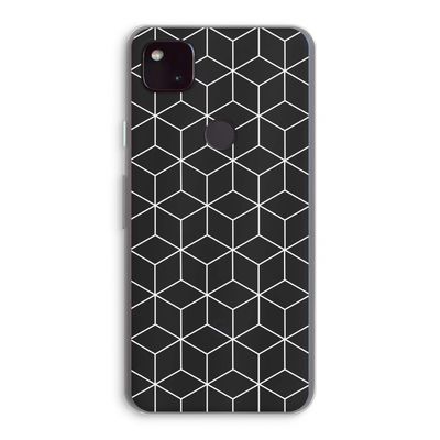 Zwart-witte kubussen: Google Pixel 4a 5G Transparant Hoesje