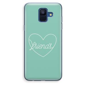 Friends heart pastel: Samsung Galaxy A6 (2018) Transparant Hoesje