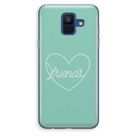 Friends heart pastel: Samsung Galaxy A6 (2018) Transparant Hoesje - thumbnail