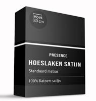 Hoeslaken - Satijn - Zwart - 90x210 cm - Zwart - Presence - Dekbed-Discounter.nl