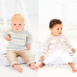 Breipatroon Stylecraft Bambino Prints DK No. 9744 Baby trui en vest