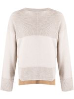 Off-White pull colour block à design nervuré - Gris