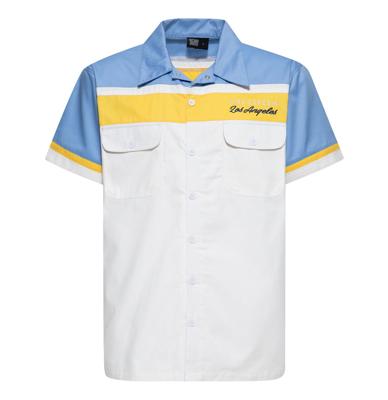 King Kerosin Redondo Beach Work Shirt White & Blue-L