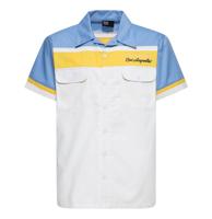 King Kerosin Redondo Beach Work Shirt White & Blue-L