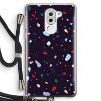 Dark Rounded Terrazzo: Honor 6X Transparant Hoesje met koord